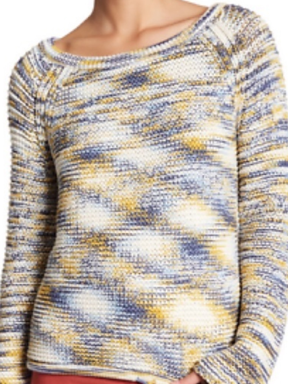 Theory Coella Soft Chain Cotton Sweater Denim Mix Color S